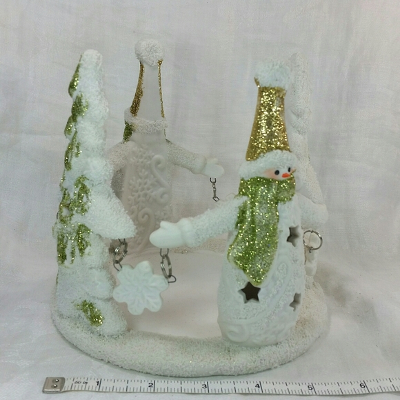 Yankee Candle SNOWMAN Large Jar HOLDER Trees - Picture 5 of 12